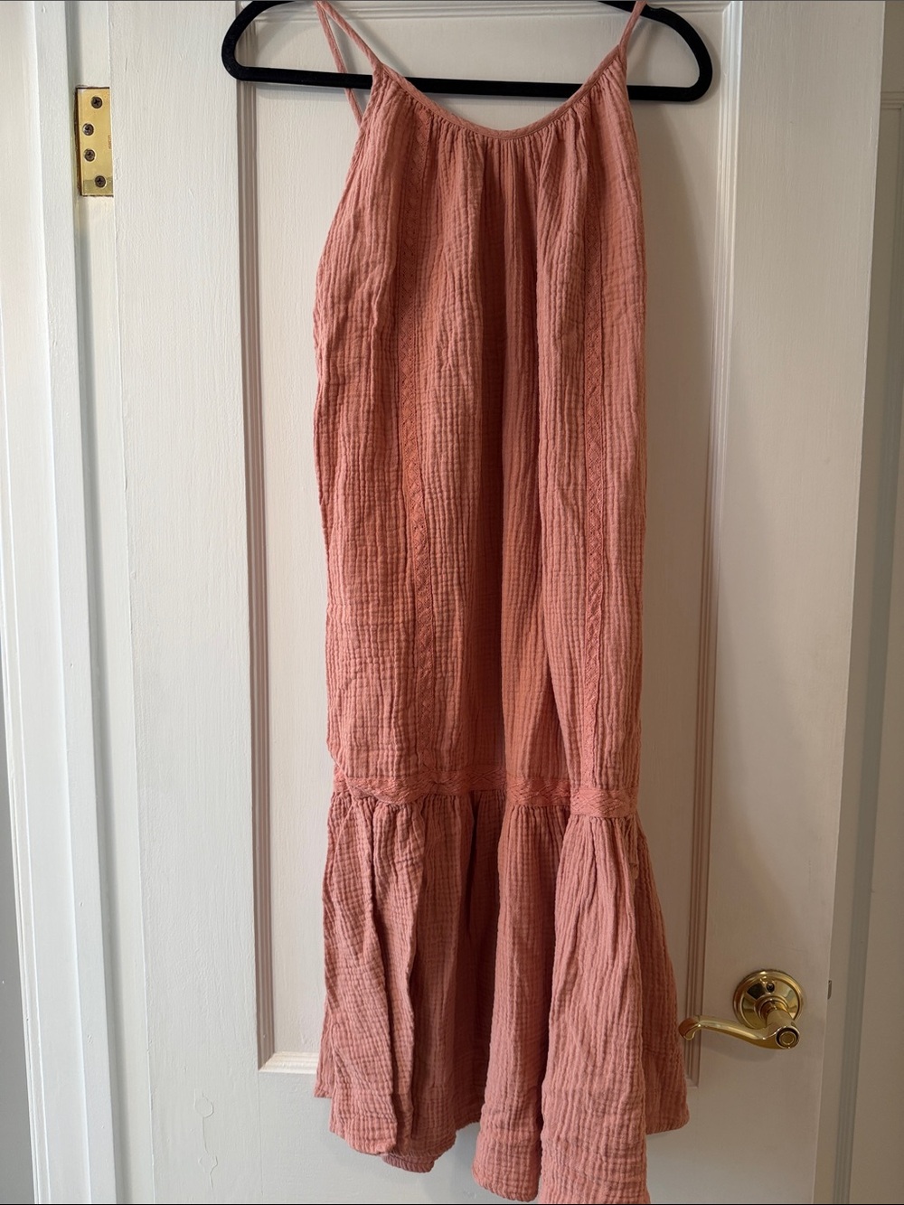 Lush Dusty Rose Gauze Maxi Skirt with Ruffle Hem
